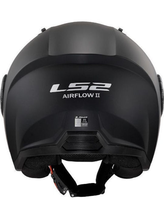 LS2 Airflow Ii OF616 Gloss Black Motorcycle Helmet Jet ECE 22.06 1100gr