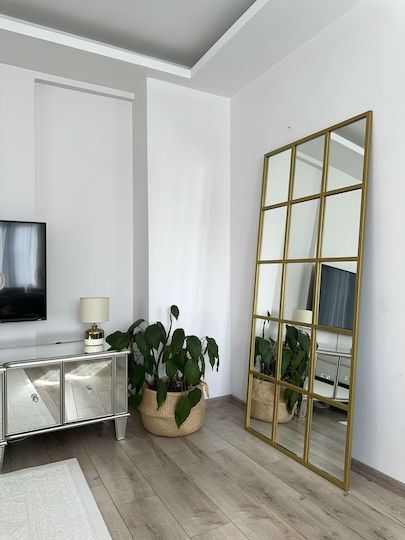 SteweHome Floor Mirror with Gold Metal Frame 180x80cm
