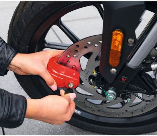 Abus Trigger 2.0 Motorrad-Bremsscheibenschloss mit Durchmesser der Kette 10mm Rot Farbe