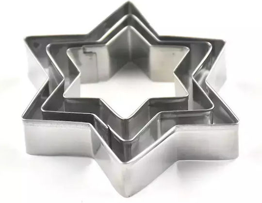 Metallic Cake Rings Stars 3 Pieces