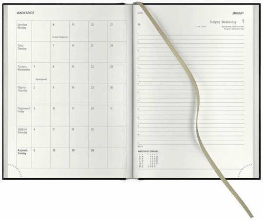 Daily Diary 2026 Theofylaktos 14.5×20.5cm Nature Eco Flat Anthracite M 691ku.185