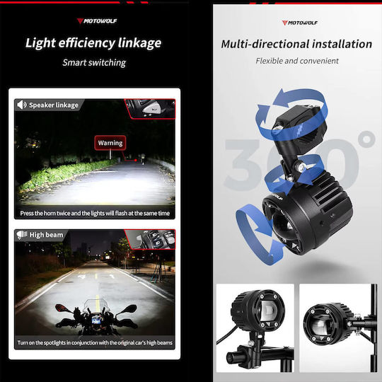 Waterproof Aluminum LED Projector Lights 70w 7000lm 12-24v 3000/6000k Warm Cool White Ip67 2 Pieces Mdl5006 Motowolf