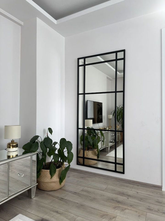SteweHome Oglindă De Podea Cu Cadru Metalic Maro 180x80cm