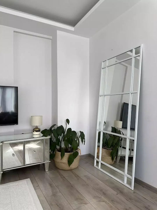 SteweHome Floor Mirror with White Metal Frame 180x80cm