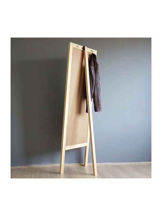 SteweHome Oglindă De Podea Cu Cadru Din Lemn Bej 170x55cm