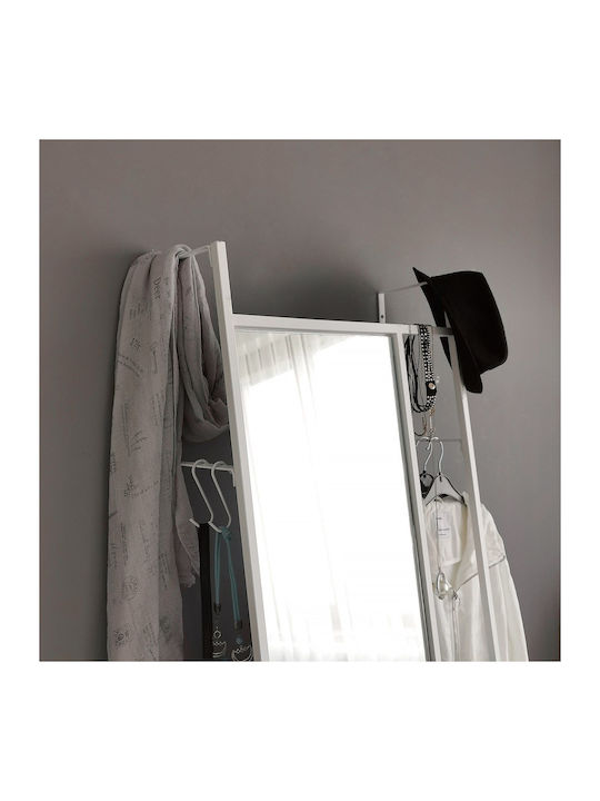SteweHome Boden- oder Standspiegel mit Weißem Metallischem Rahmen 170x55cm