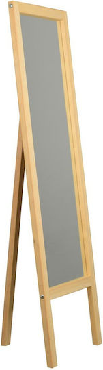 SteweHome Oglindă De Podea Cu Cadru Din Lemn Bej 170x55cm