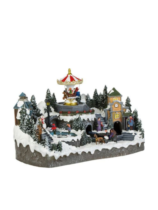 Christmas Illuminated Decorative with Movement 46x28x27cm. Carousel
