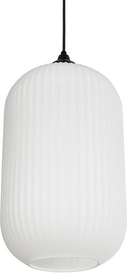 GloboStar Meloni Pendant Light White with Crystals for Socket E27 20x20x38cm
