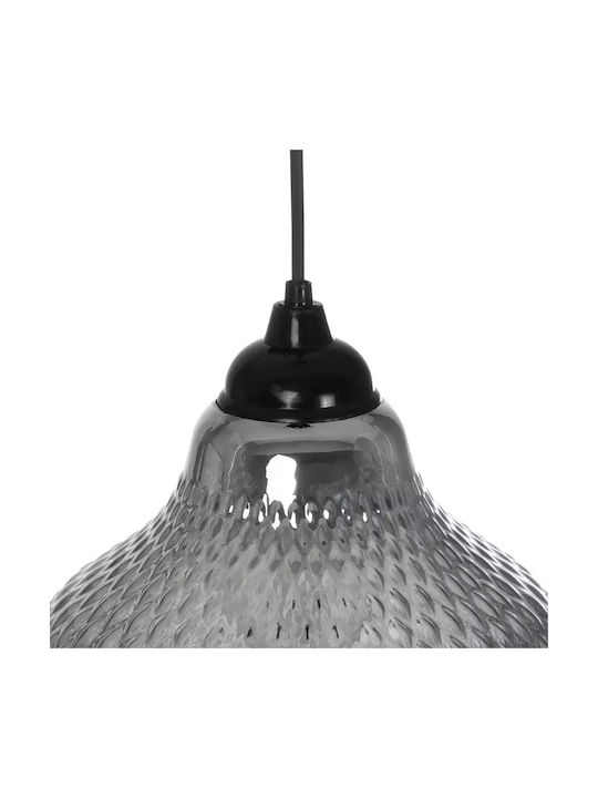 GloboStar Sklo Pendant Light Black with Crystals for Socket E27 22x22x31cm