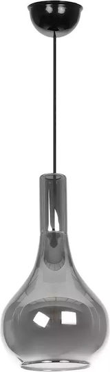 GloboStar Pendant Light Black with Crystals for Socket E27 20x20x36cm