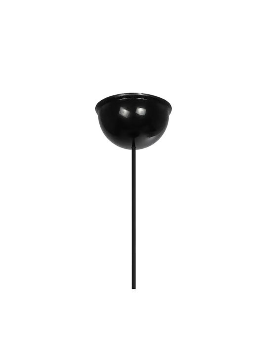 GloboStar Bastik Pendant Light Black with Crystals for Socket E27 22x22x26cm