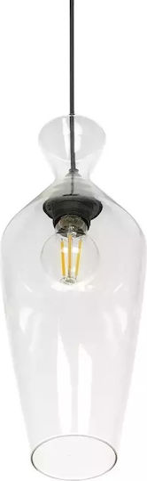 GloboStar Pendant Light Transparent with Crystals for Socket E27 15x15x40cm