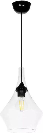 GloboStar Toru Pendant Light Transparent with Crystals for Socket E27 20x20x31cm