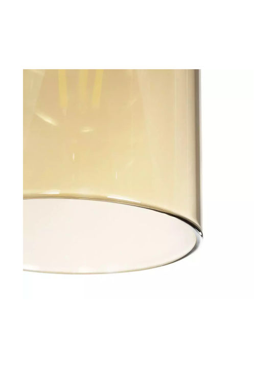 GloboStar Tube Pendant Light Honey with Crystals for Socket E27 10x10x24cm