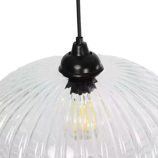 GloboStar Pera Висящо Осветително Тяло Прозрачен с кристали за Цокъл E27 30x30x22см.