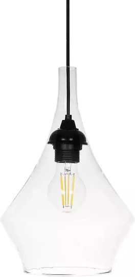 GloboStar Toru Pendant Light Transparent with Crystals for Socket E27 20x20x31cm