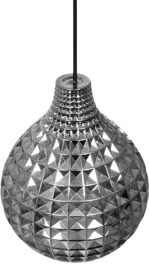 GloboStar Bastik Pendant Light Black with Crystals for Socket E27 22x22x26cm