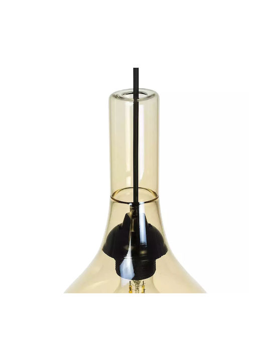 GloboStar Lustră Galben Miere cu cristale pentru Dulie E27 20x20x36cm.
