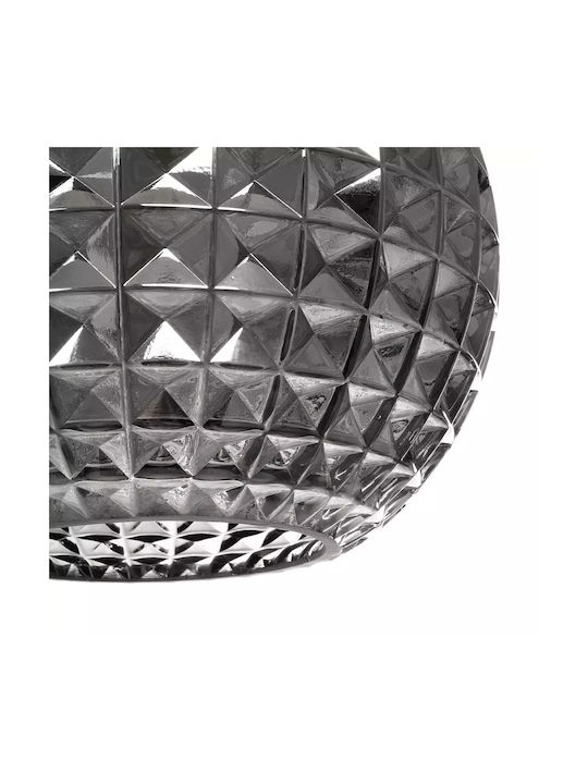 GloboStar Bastik Pendant Light Black with Crystals for Socket E27 22x22x26cm