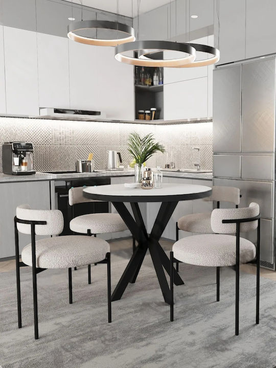 Dining Room Furniture Set Round 90x90 4 Chairs
