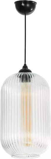 GloboStar Meloni Pendant Light Transparent with Crystals for Socket E27 20x20x38cm