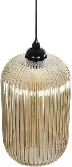 GloboStar Meloni Pendant Light Honey with Crystals for Socket E27 20x20x38cm