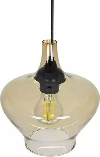 GloboStar Ovoce Pendant Light Honey with Crystals for Socket E27 20x20x22cm