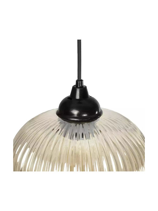 GloboStar Meloni Pendant Light Honey with Crystals for Socket E27 20x20x38cm
