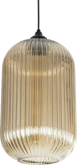 GloboStar Meloni Pendant Light Honey with Crystals for Socket E27 20x20x38cm