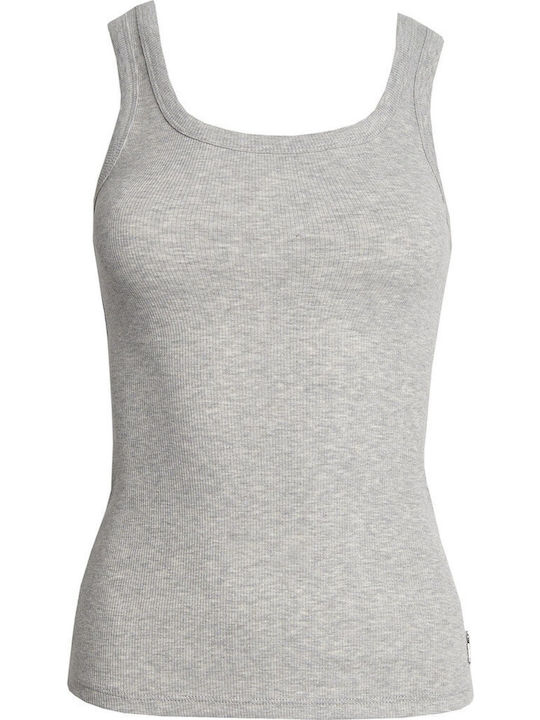 Damen Bluse Baumwolle Ärmellos Gray
