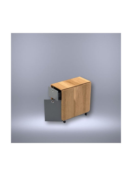 Ausziehbarer Küchen- und Esszimmertisch MDF Anthrazit & Nussbaum 70x168x75 Höhe