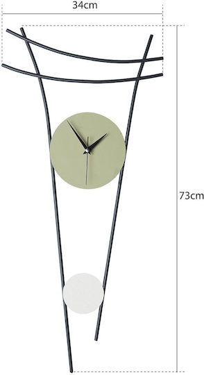3D Silent Ceas de Perete Metalic 73x34cm SKU-3050-P3050