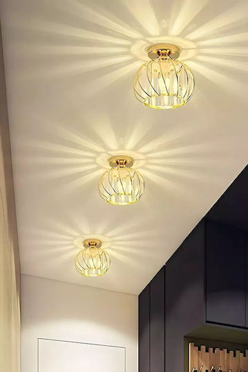 Модерно Златисто Таванно Осветително Тяло Crystal