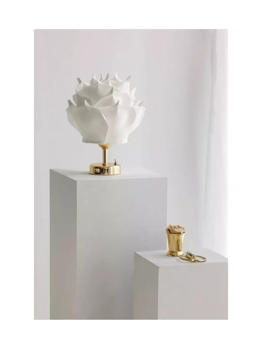 Lămpi Decorative Pentru Masă Formă Trandafir Eva Bază Aurie Albă