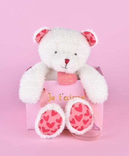 Doudou et Compagnie Plüschbär Valentinstag 25 cm