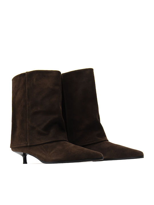 Wildleder Stiefeletten Damen Braun