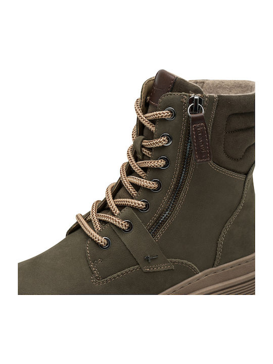 Leather Women's Ankle Boots Khaki