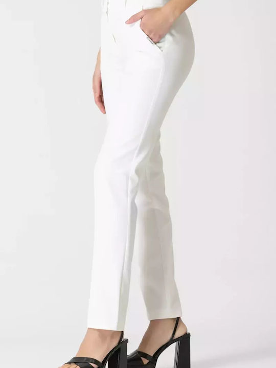 Damen Stoff Hose Push-up White