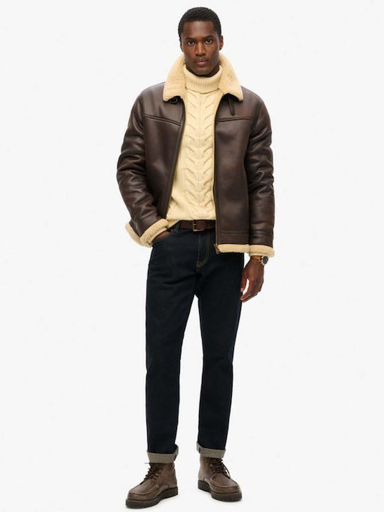 Aviator Lederjacke Jacke Brown