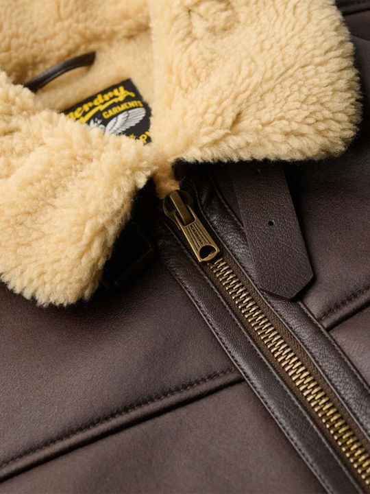 Aviator Lederjacke Jacke Brown