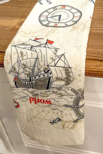 Πετσέτα Κουζίνας Χέρια Πρόσωπ-κρέμα-πλοίο 30cm X 50cm