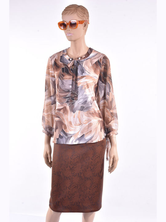 Leather Skirt Brown