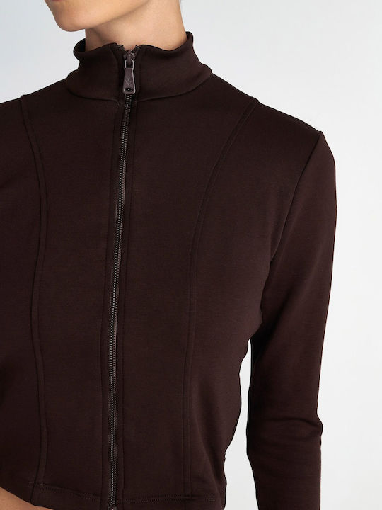 Women's Sweatshirt Jacket Brown