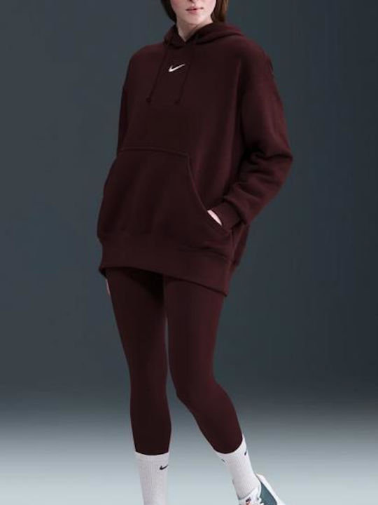 Phoenix Long Women's Sweatshirt Hooded Burgundy