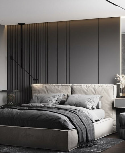 Golden Bett mit Stoffbezug