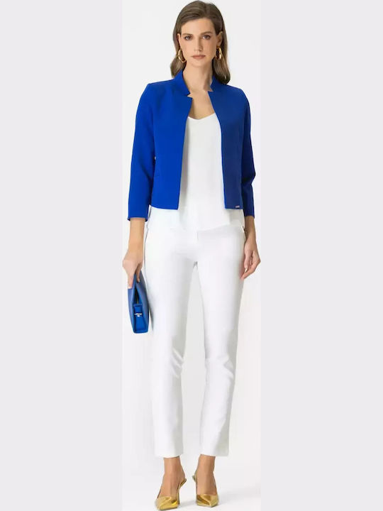 Chrisper Женски Креп Сако Royal Blue