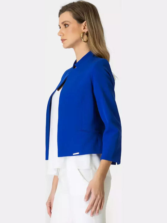 Chrisper Женски Креп Сако Royal Blue