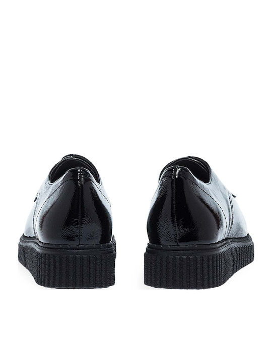 Leder Damen Oxfords in Schwarz Farbe