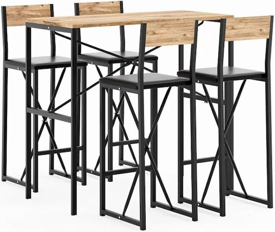Set Bar Masă Scaune – 4 Persoane Structurat & Pin